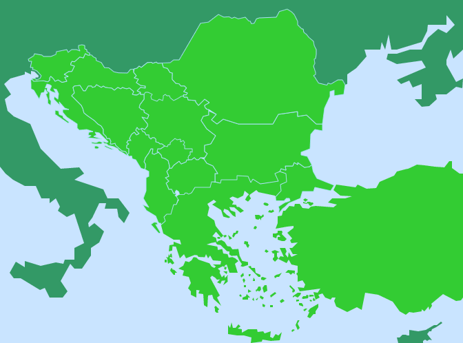 Карта балканских государств